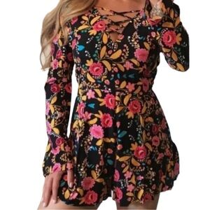 Express Floral Long Sleeve Romper
